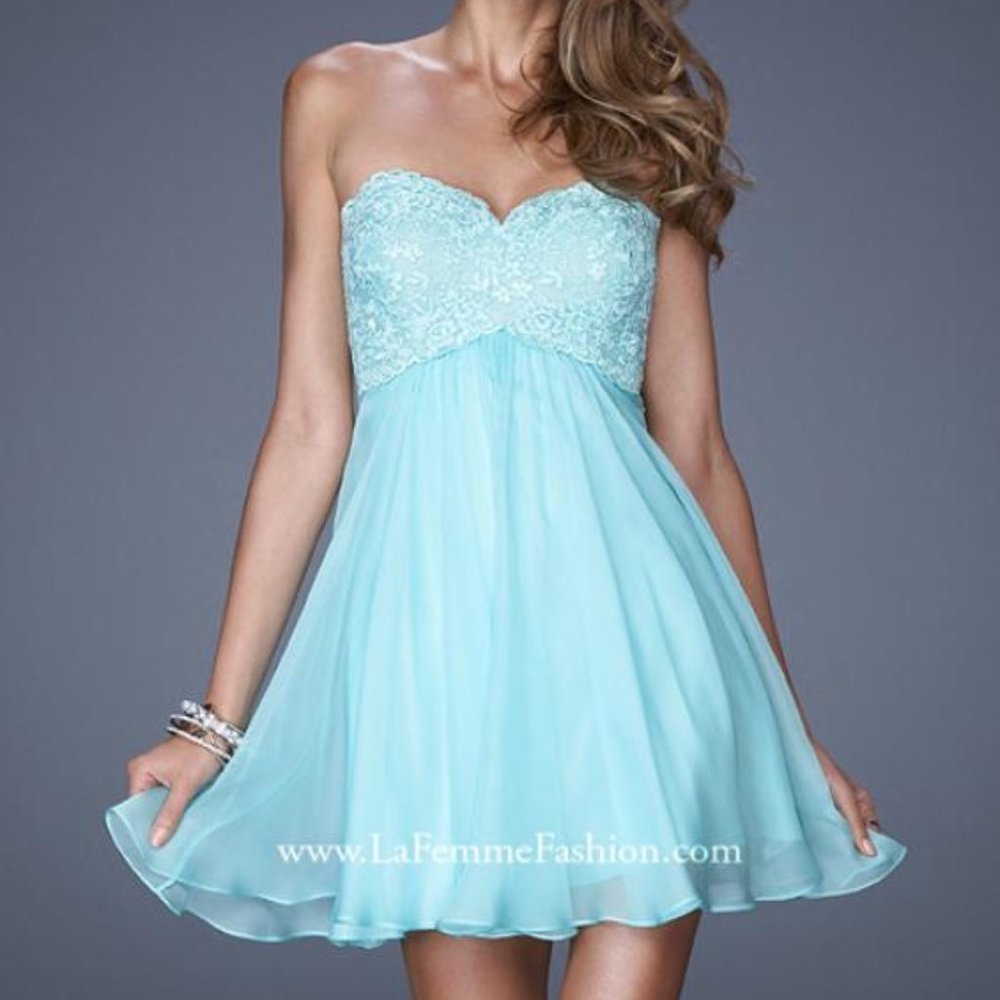 La Femme Short Mint Cocktail Dress